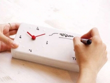 This clock doubles as a whiteboard so