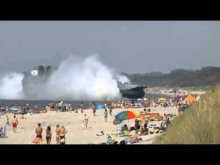 Russian Navy Hovercraft Lands On Busy Beach (PART ONE)