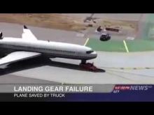 Amazing! A plane landed nose gear stuck on a Pickup