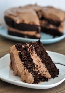Decadent Chocolate Cake with Whipped Chocolate Frosting