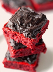 Red Velvet Brownies with Chocolate Lover's Frosting